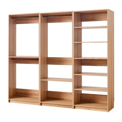 Oak Freestanding Walk in Wood Closet System for Stylish Closet Room Storage | Wayfair North America