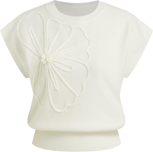 CIDER Sweater Vest Women Short Sleeve Knit Vest Layering Top | Amazon (US)