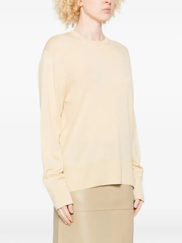 TOTEME crew-neck Wool Silk Knit | Neutrals | FARFETCH UK | Farfetch Global