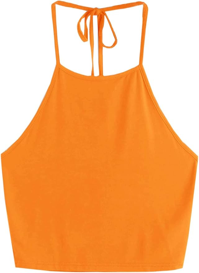 Romwe Women's Casual Camisole Sleeveless Vest Halter Cami Tank Top | Amazon (US)