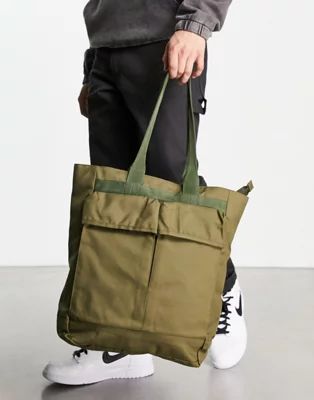 ASOS DESIGN tote bag with tech details in Khaki | ASOS (Global)