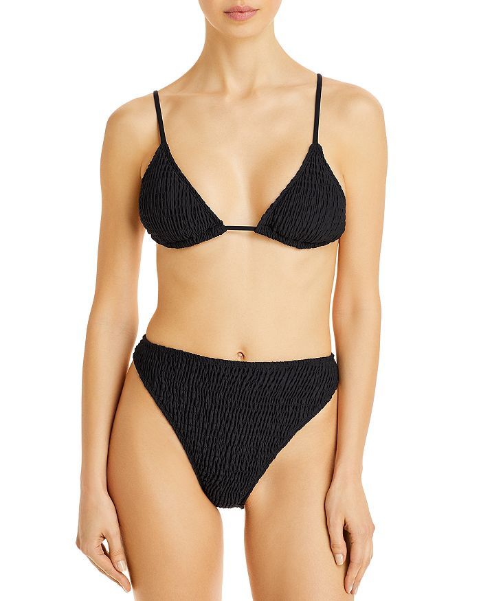 Maggie Textured Triangle Bikini Top & Isabella Smocked Bikini Bottom | Bloomingdale's (US)