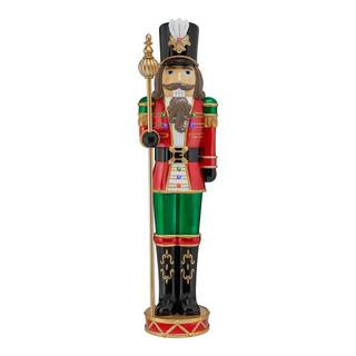 3.5 ft. LED Nutcracker with Staff Holiday Porch Greeter | The Home Depot