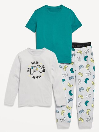 3-Piece Jersey-Knit Pajama Set for Boys | Old Navy (US)