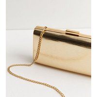 Gold Metallic Box Clutch Bag New Look | New Look (UK)