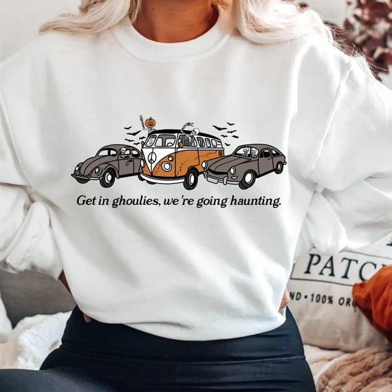 Spooky Season Sweatshirt  Trendy Groovy Retro Skeleton - Etsy | Etsy (US)