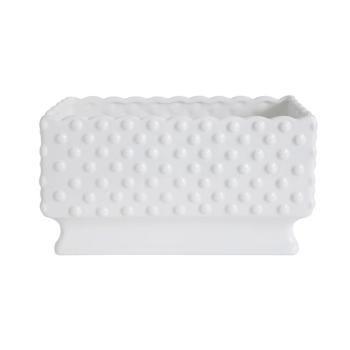 Ceramic Hobnail Planter with Scalloped Edge and Polka Dots | Wayfair North America
