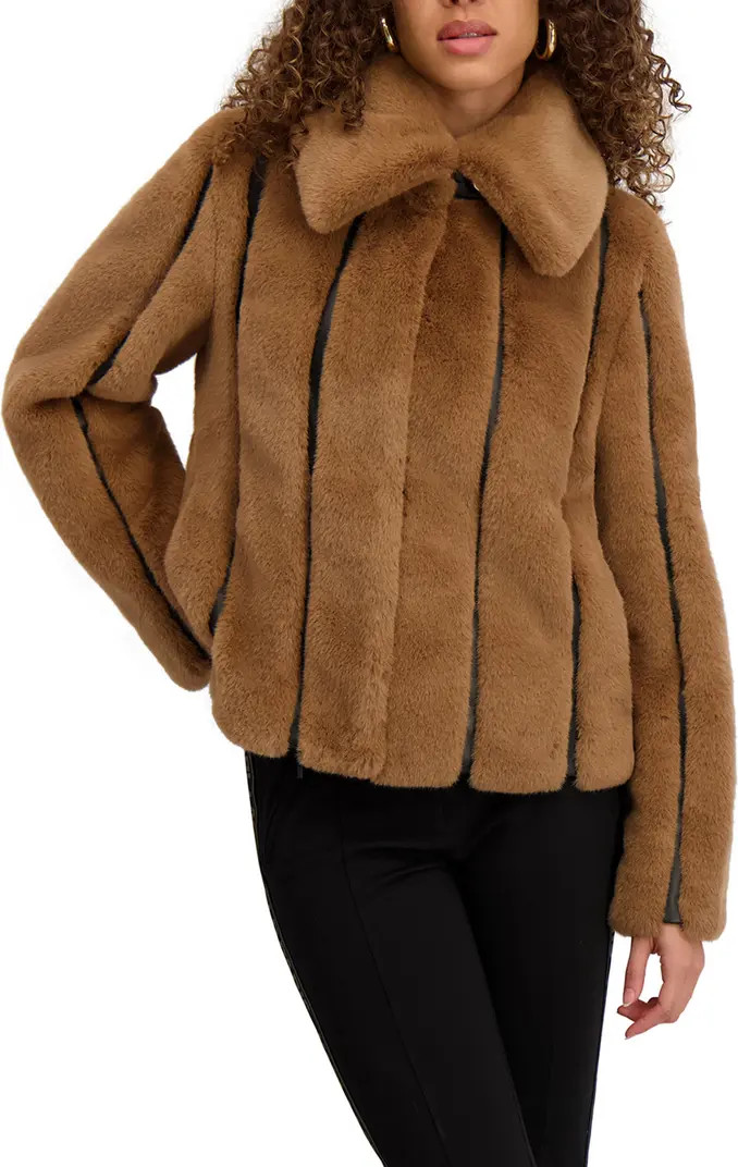 Vertical Seam Faux Fur Jacket | Nordstrom