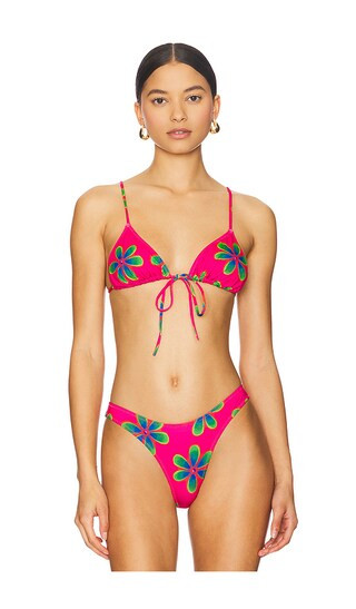 Triangle Front Tie Bikini Top in Curiosity Leads To Trouble | Revolve Clothing (Global)
