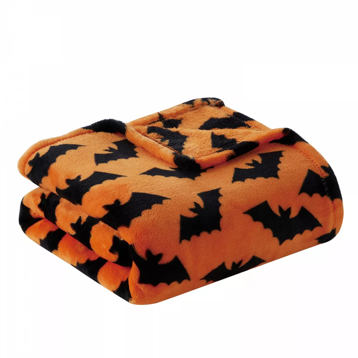 Kate Aurora Living Halloween Spooky Bats Rustic Orange & Black Ultra Soft & Plush Throw Blankets | Target