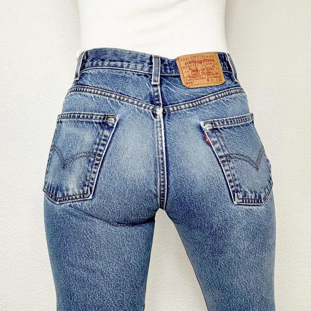 Sz 28 Vintage 505 Medium Wash Slim Fit Straight Leg Levis | Etsy (US)