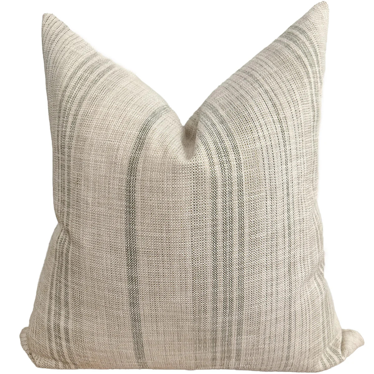 Hay Sack Stripe Green Pillow Cover | Hackner Home (US)
