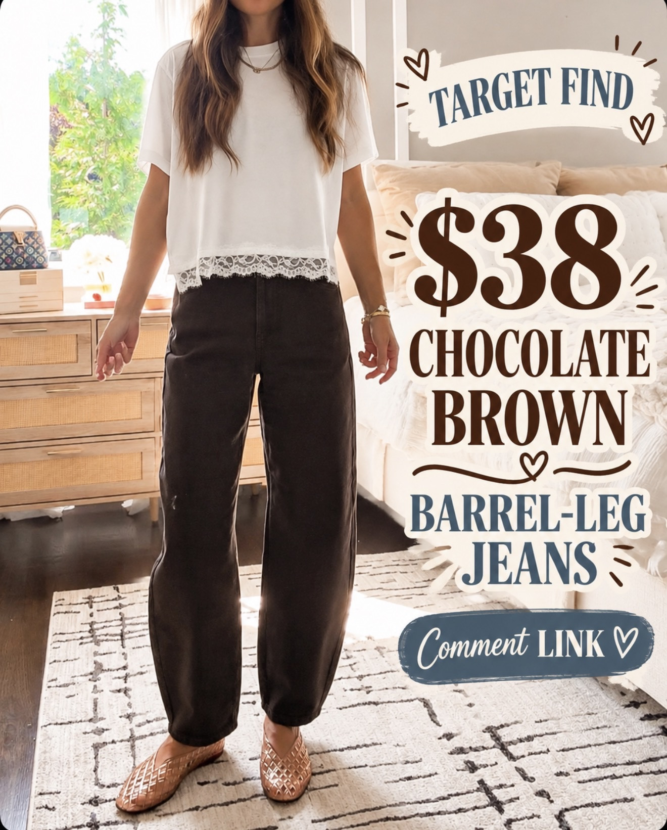 Target did it again 🤎 These $38 chocolate-brown barrel-leg jeans are such a good fall find! Love the flattering shape—and they look way more expensive than they are.

Comment LINK and I’ll send them to you! 👖

#LTKOver40 #LTKSeasonal #LTKootd