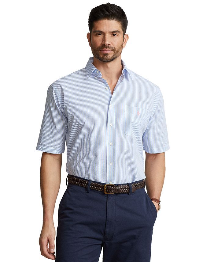 Polo Ralph Lauren Men's Big & Tall Seersucker Shirt & Reviews - Casual Button-Down Shirts - Men -... | Macys (US)