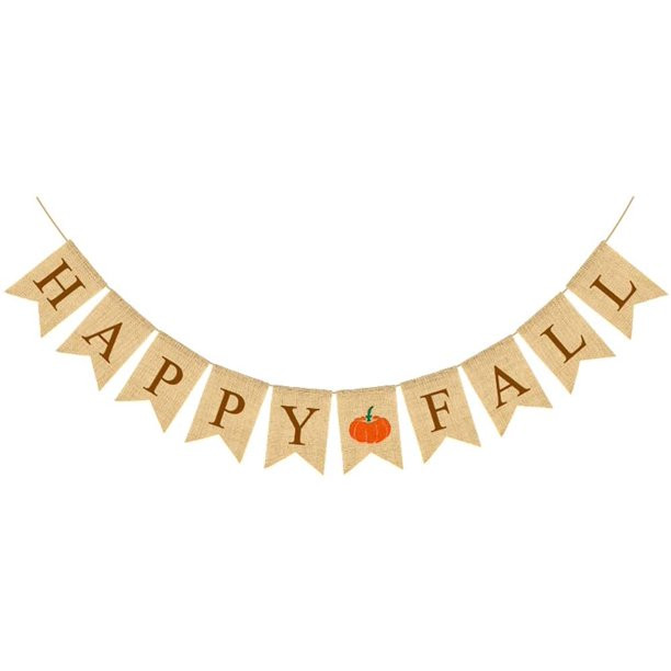 Laqula Happy Fall Pumpkin Burlap Banner Fall Decor for Home Thanksgiving Decor Fall Home Decorati... | Walmart (US)
