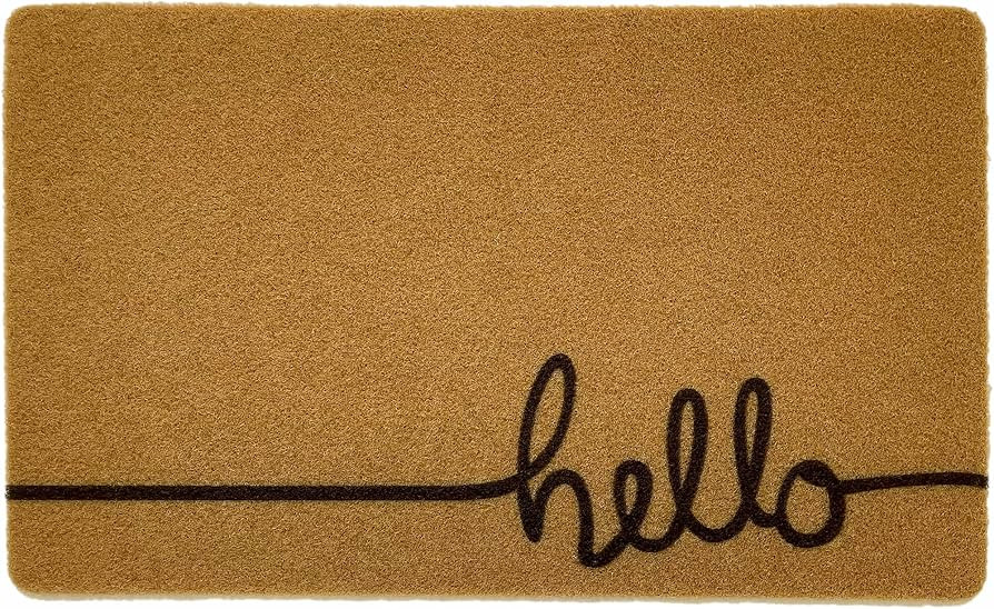 LEVINIS Hello Door Mat 29.5×17 Inch Coir Front Door Mat with Heavy Duty Backing Decorative Home ... | Amazon (US)