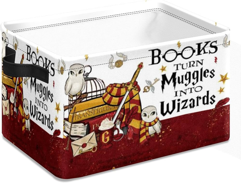Book Magic Storage Basket Large Foldable Owl Storage Bin Cube Collapsible Organizer for Pantry Be... | Amazon (US)