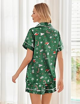 Ekouaer Womens Silk Satin Pajama Sets Soft Short Sleeve Button Down Sleepwear Top and Shorts 2 Pi... | Amazon (US)