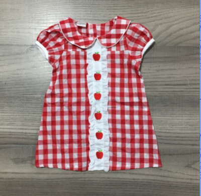 NEW Back to School Girls Apple Plaid Gingham Dress | eBay US