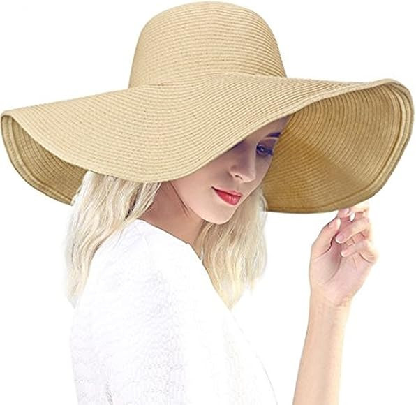 Baonmy Women’s Ridge Wide Brim Sun Hat Beachwear Summer Straw Hat | Amazon (CA)