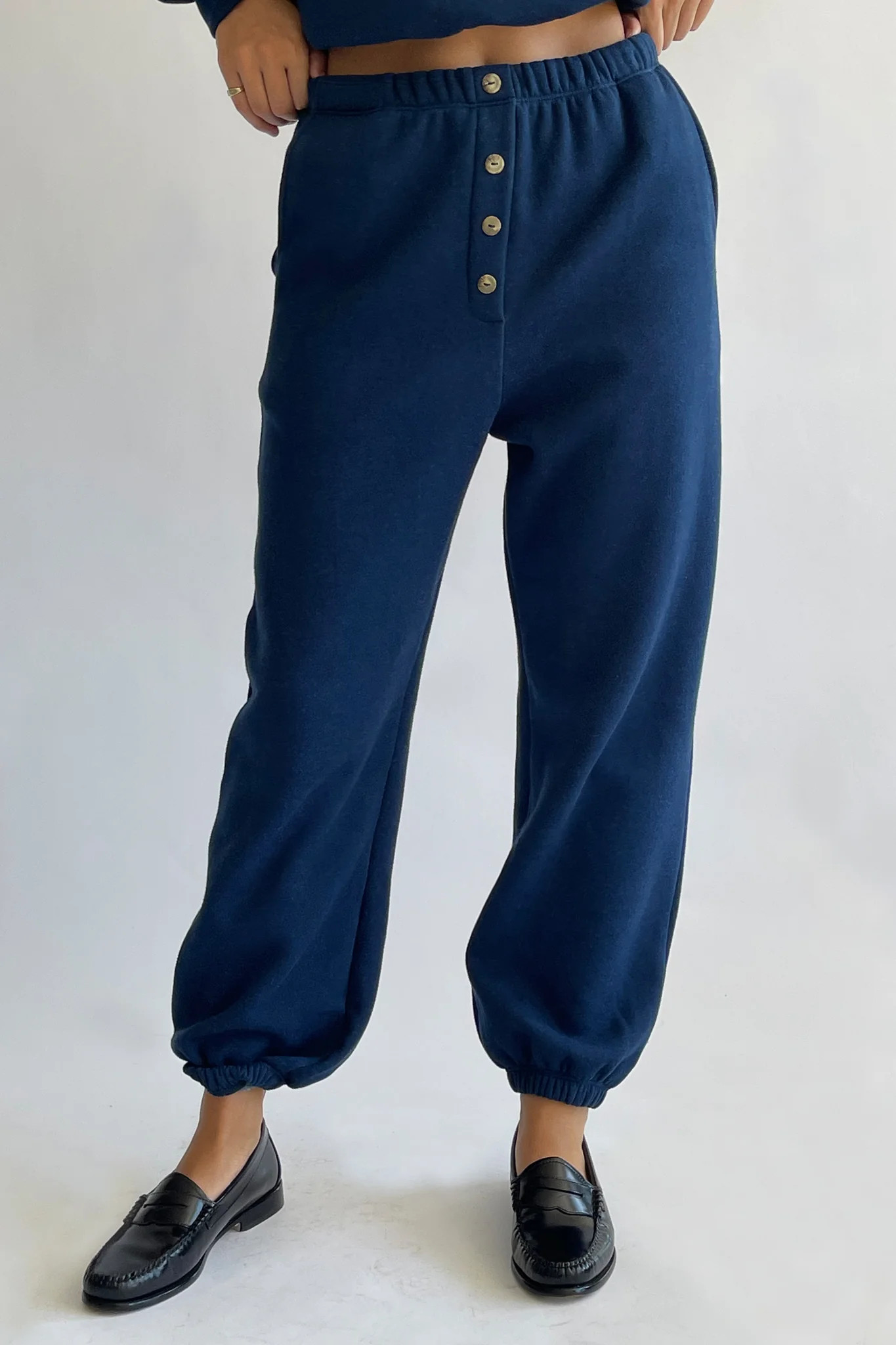 eco fleece button sweatpants | DONNI.