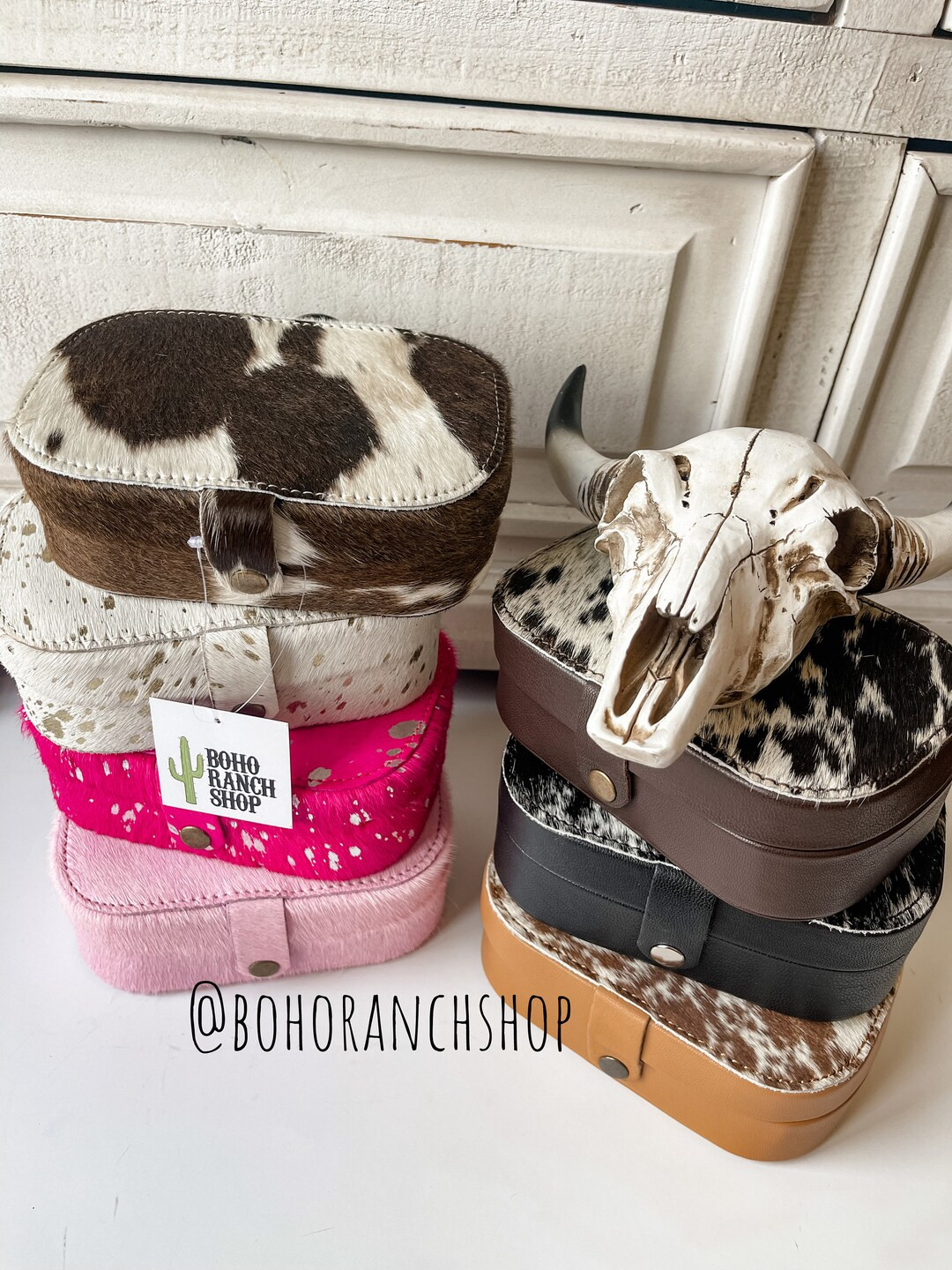 COWHIDE JEWELRY BOX Jewelry Storage Box Travel Case Gift - Etsy | Etsy (US)