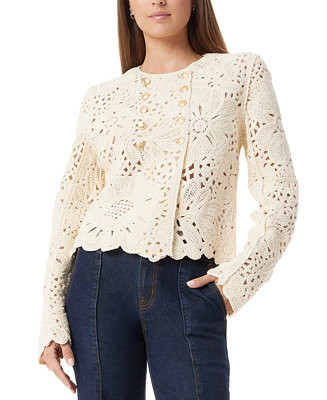 Women's Fiona Double-Breasted Crochet Blazer | Macy's