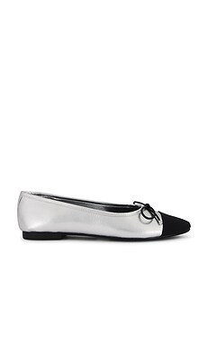 Schutz Arissa Flat in Prata & Black from Revolve.com | Revolve Clothing (Global)