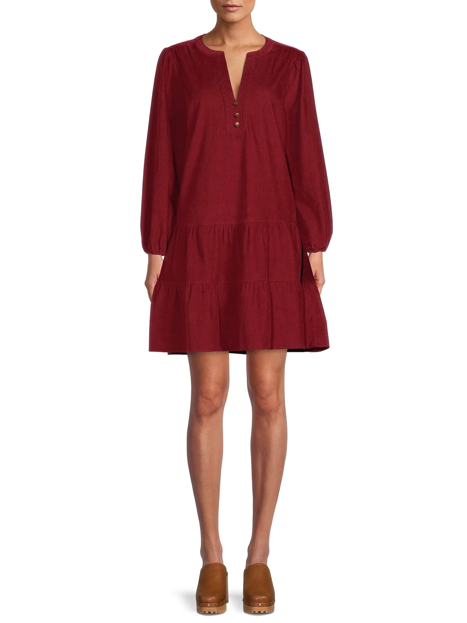 Time and Tru Women's Woven Tiered Dress - Walmart.com | Walmart (US)