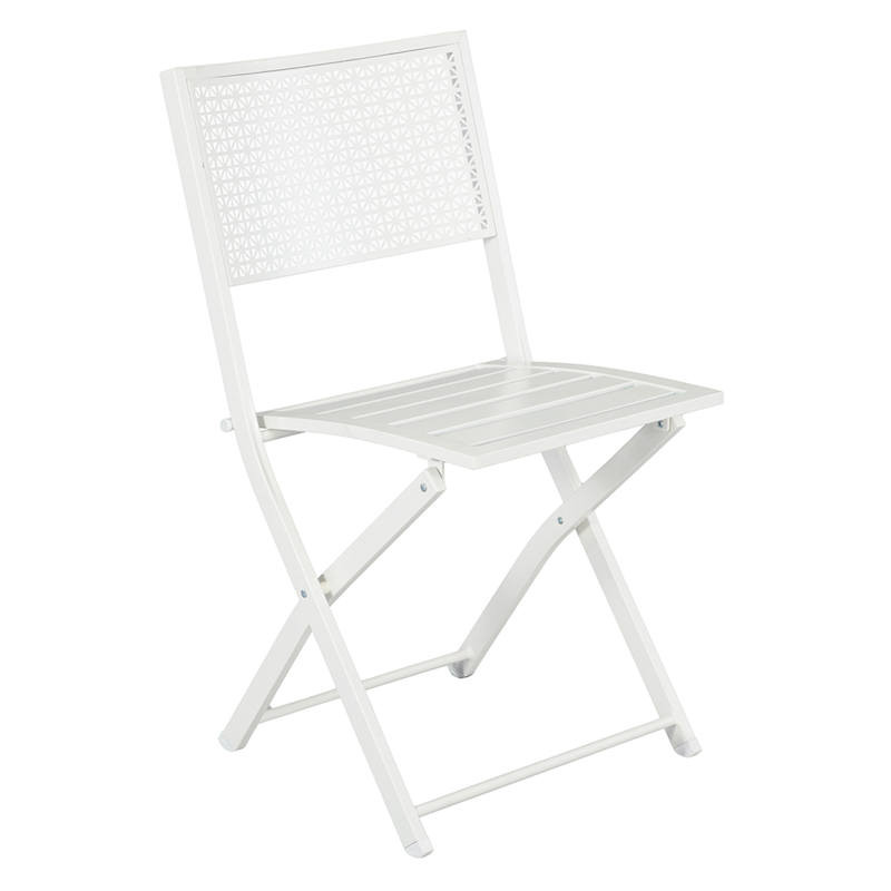 Providence Metal Patio Folding Chair, White | At Home