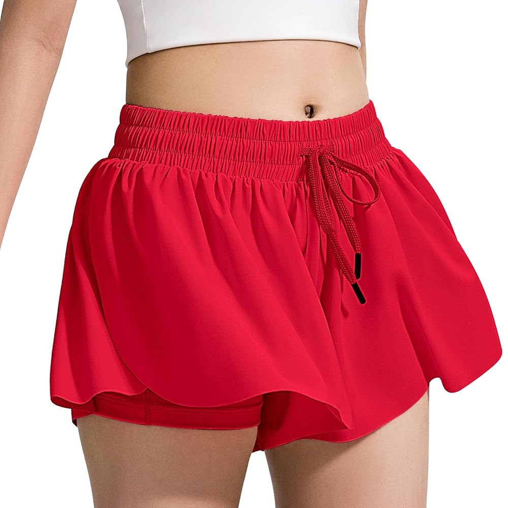 BOOPH Girls Flowy Shorts Athletic Butterfly Shorts with Inner Pockets 2-in-1 for Girls Running Te... | Amazon (US)