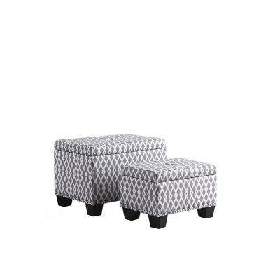 17" Tall Storage Ottoman With Additional Storage Seating, Gray Diamond | Wayfair North America