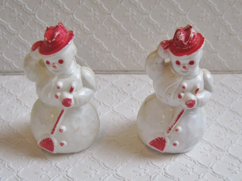 Pair of Vintage Plastic Snowmen Bradford Ornaments | Etsy | Etsy (US)