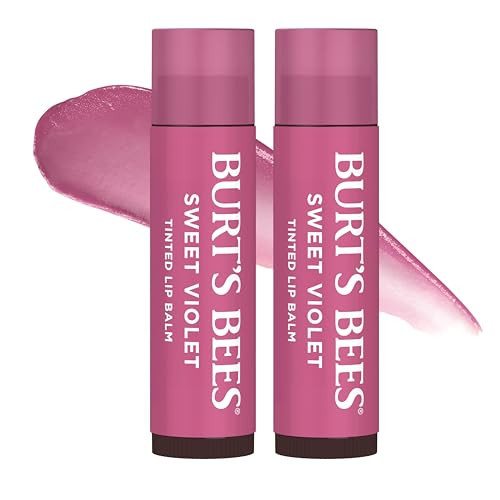 Burt's Bees Lip Tint Balm with Long Lasting 2 in 1 Duo Tinted Balm Formula, Color Infused with Deeply Hydrating Shea Butter for a Natural Looking Buildable Finish, Sweet Violet (2-Pack) | Amazon (US)