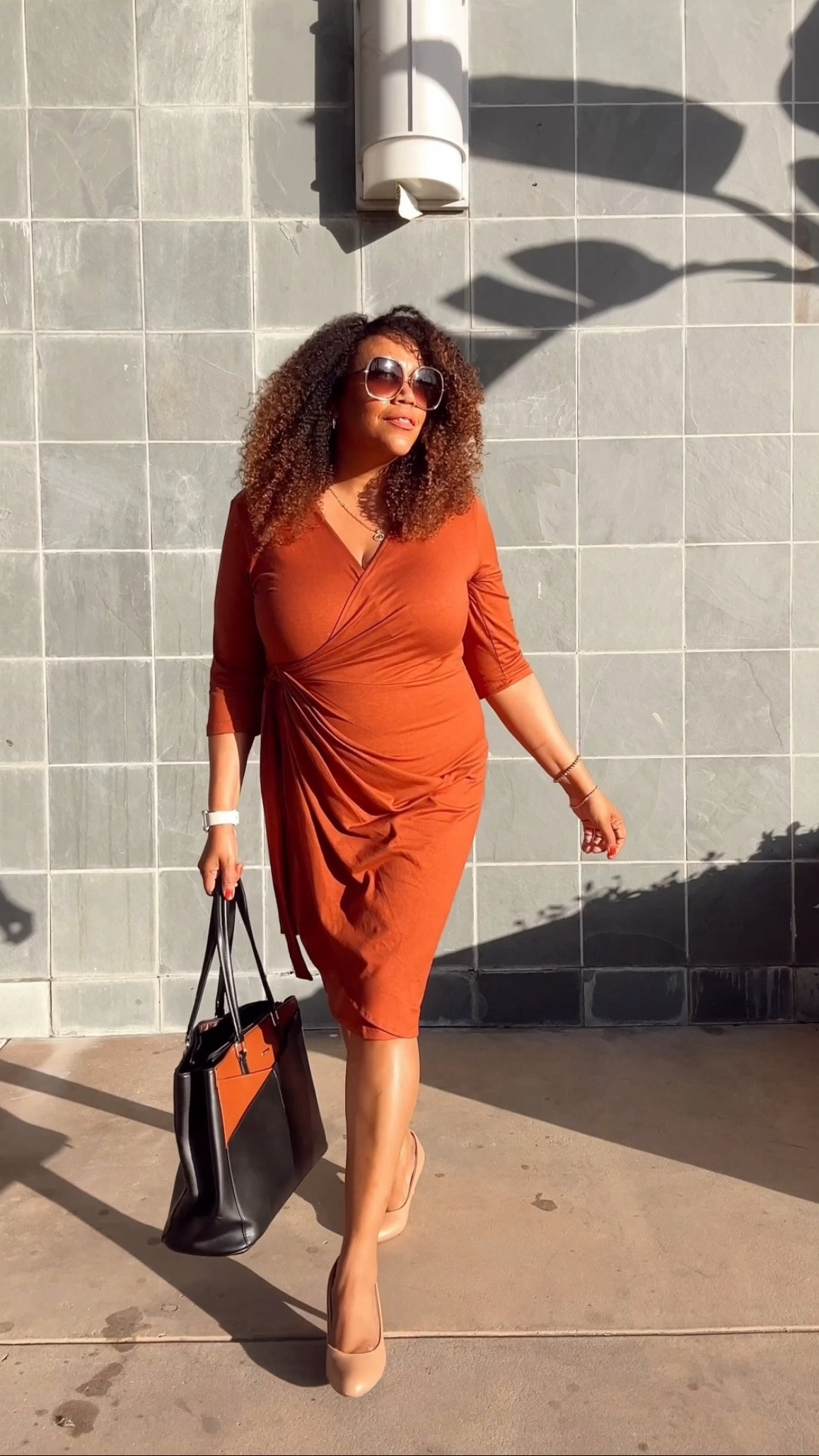A midsize must have! 💁🏾‍♀️ I have so many wrap dresses. Here’s why:
👗 - It comes in at the waist and skims your frame 
👗- It’s a classic cut that will work year after year 
👗 - Depending on the fabric and coverage, it can we be worn for work and weekend
My preference is a faux wrap style and solid colors. You can go with florals and animal prints too. I got this faux wrap dress in an xl. 

#LTKMidsize #LTKOver40 #LTKWorkwear