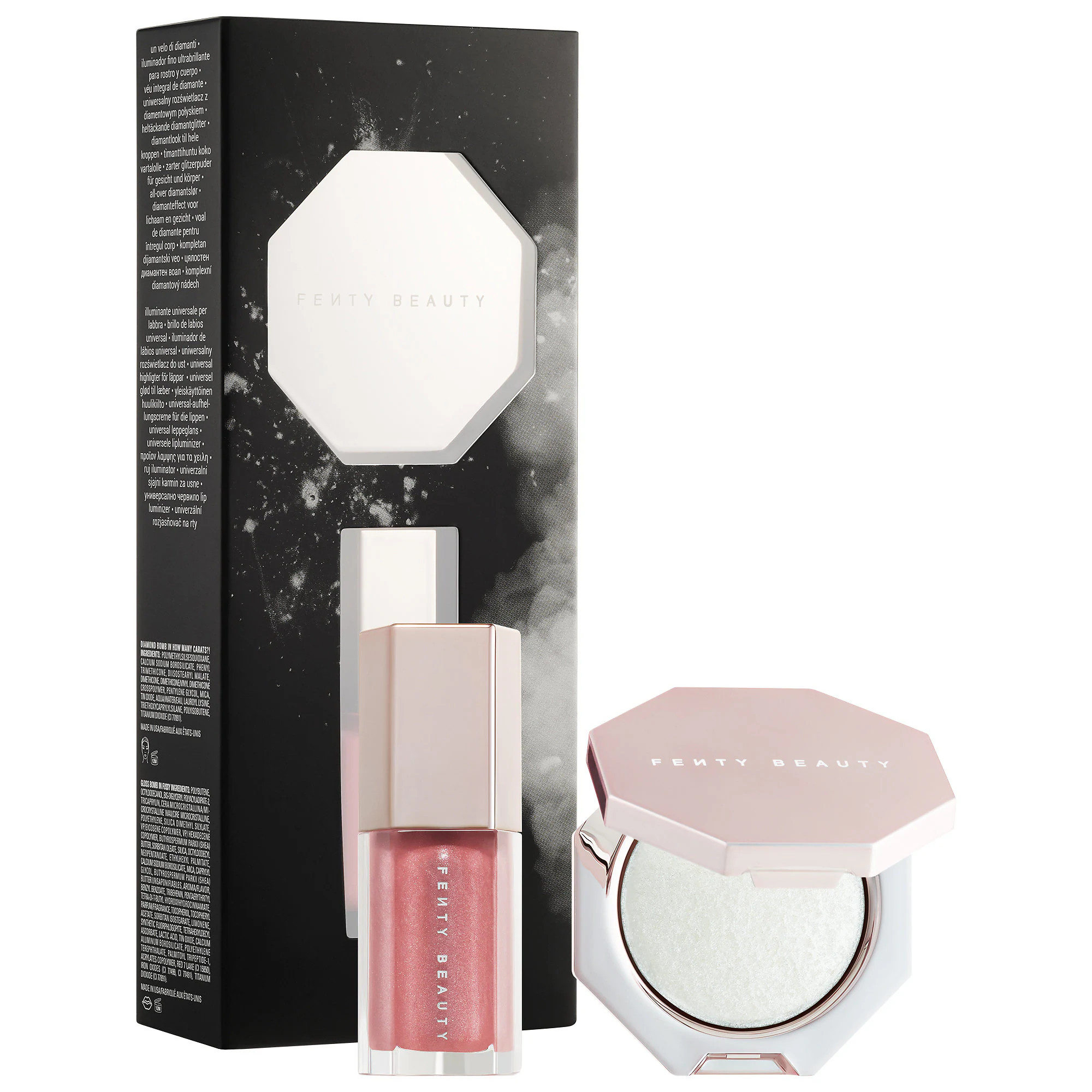 FENTY BEAUTY by Rihanna Diamond Bomb Baby Mini Lip Gloss and Highlighter Set | Sephora (US)