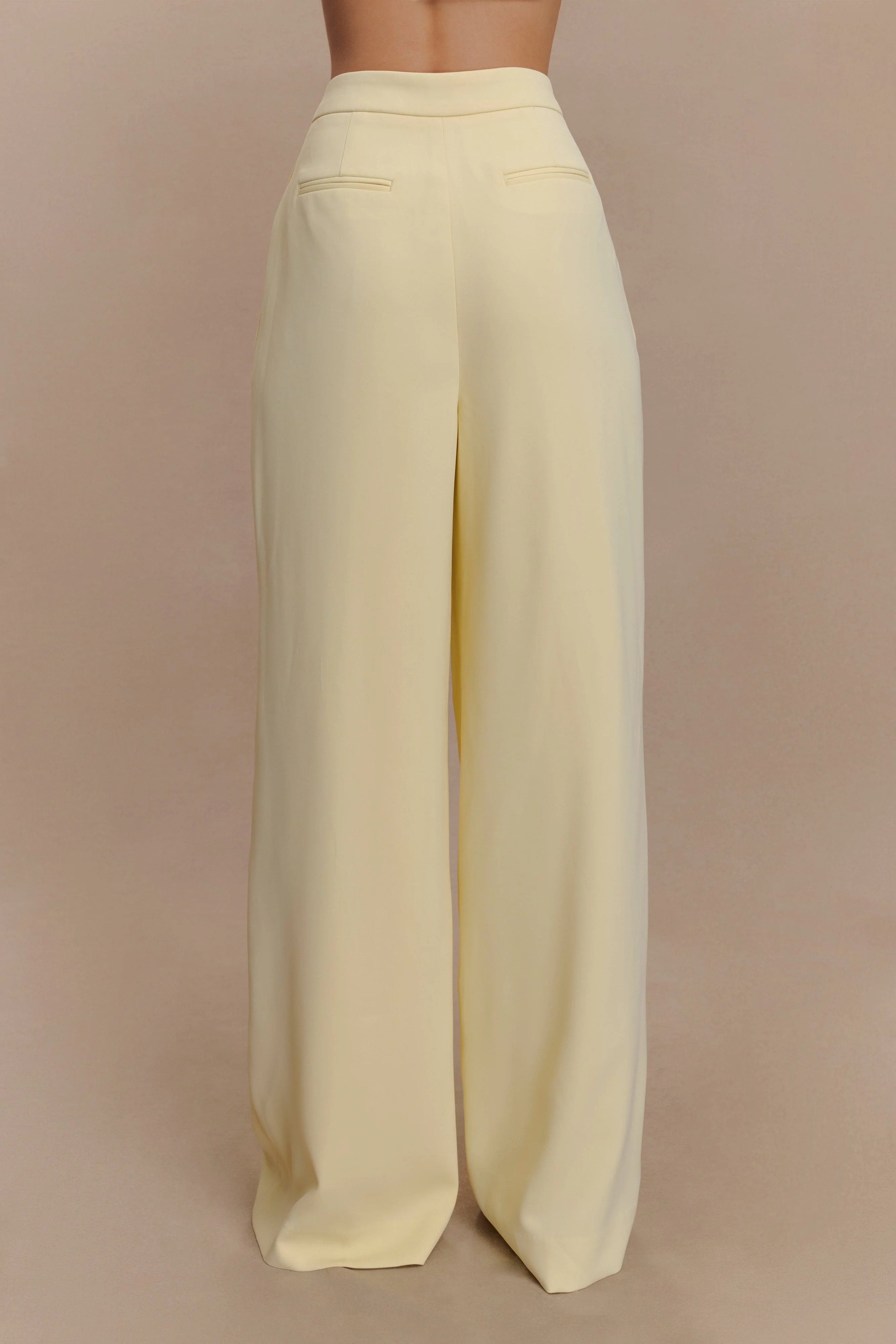 Faith Suiting Wide Leg Pant - Lemon Cream | MESHKI US