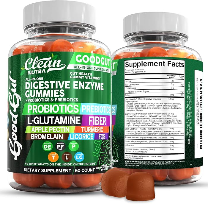 Clean Nutraceuticals Digestive Enzymes with Probiotics & Prebiotics for Digestive Health Gummies ... | Amazon (US)