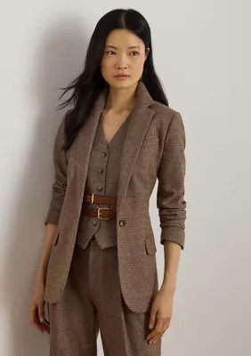 Lauren Ralph Lauren Women's Glen Plaid Cotton-Blend Blazer, 12 | Belk