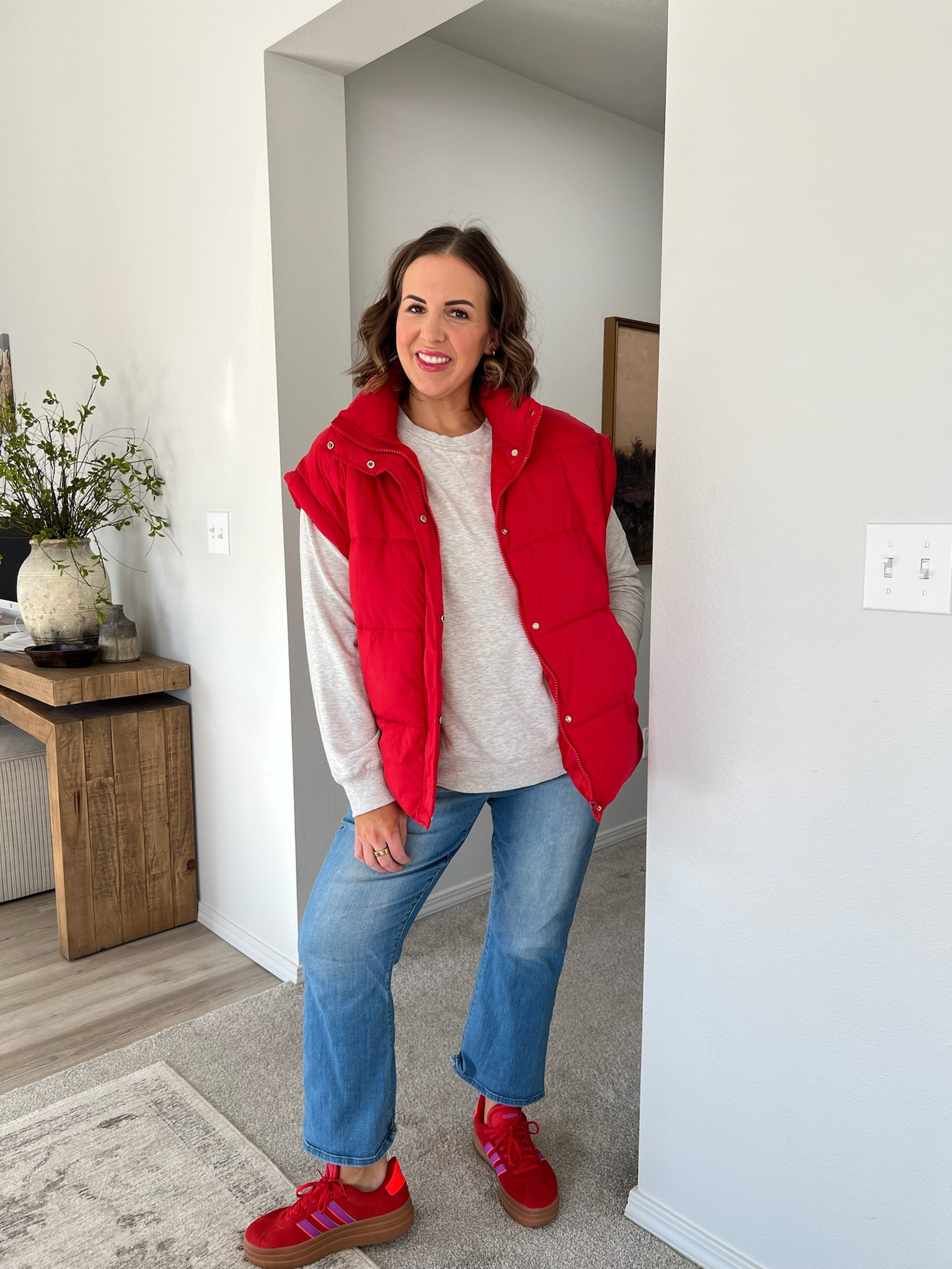 Casual everyday outfit! I am obsessed with this red vest at the moment.

Casual outfit, red vest, winter style, cozy mom fashion, red inspired outfit, sweater style

#LTKStyleTip #LTKSeasonal