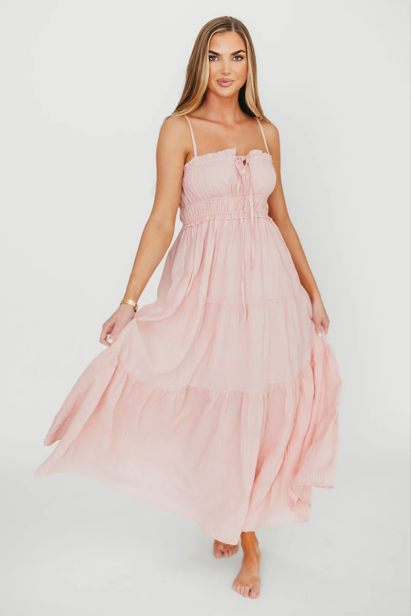 Elise Crinkle Maxi Dress in Pink | Worth Collective