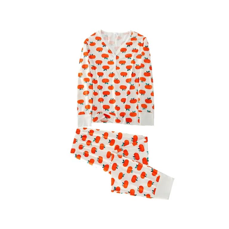 BrilliantMe Halloween Family Matching Pajamas Set Pumpkin Long-Sleeves Halloween Loungewear Set W... | Walmart (US)