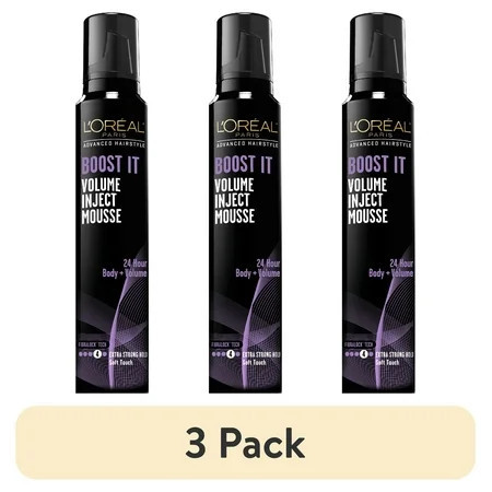 (3 pack) L'Oreal Paris Advanced Hairstyle Boost It 24 Hour Body + Volume Hair Styling Mousse 8.3 oz | Walmart (US)