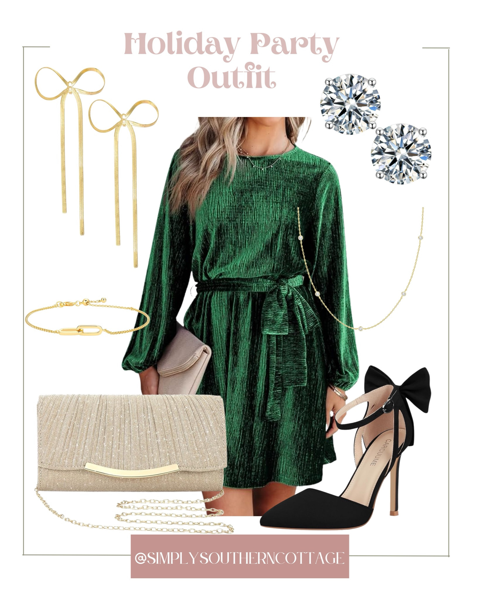 Loving this holiday party look from Amazon! How fun are the bow earrings and heels?! 

Women’s fashion, over 40 fashion, holiday fashion, holiday party outfit Inspo, Christmas party outfit ideas 

#LTKStyleTip #LTKSeasonal #LTKOver40