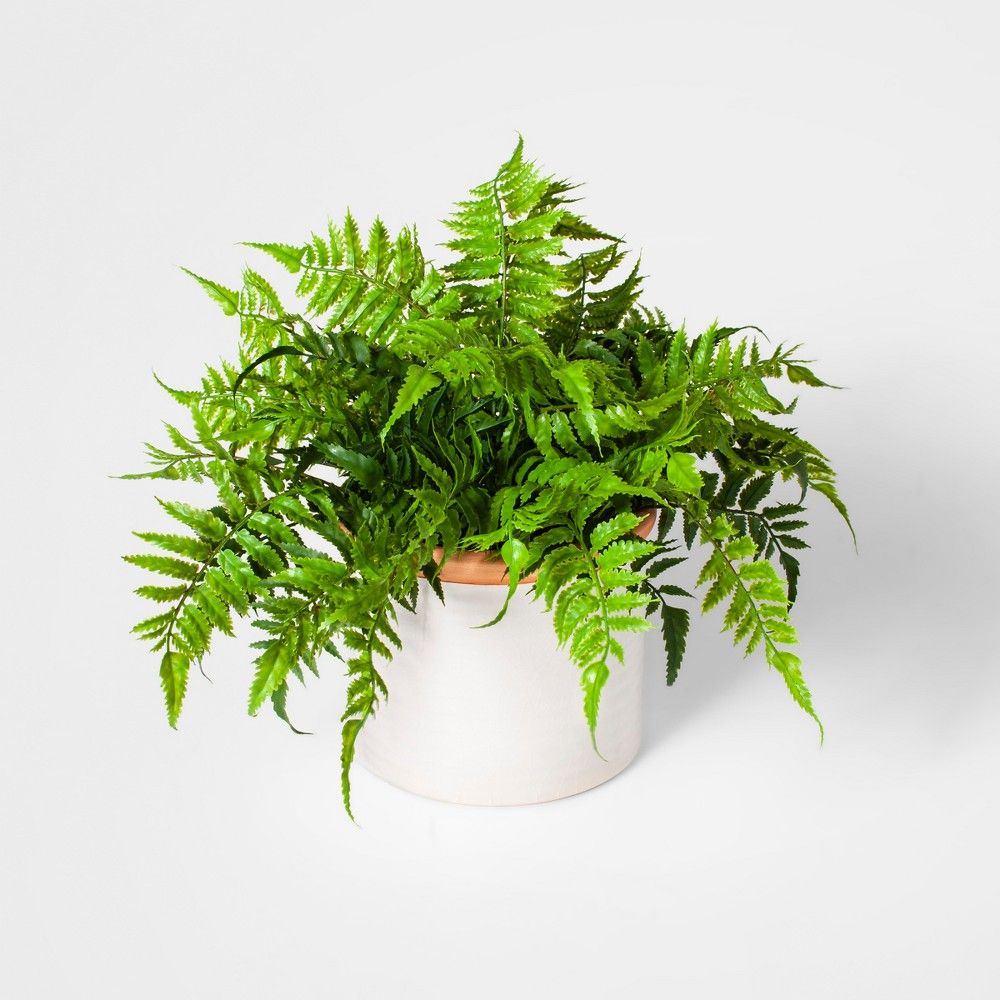 15"" Potted Artificial Boston Fern Green - Threshold | Target