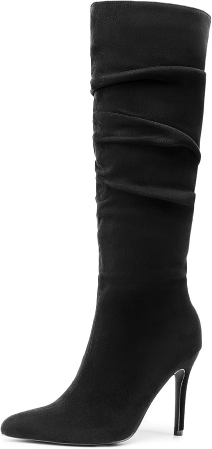 DREAM PAIRS Knee High Boots for Women, Sexy Pointed Toe Stiletto High Heel Slouchy Suede Tall Boo... | Amazon (US)