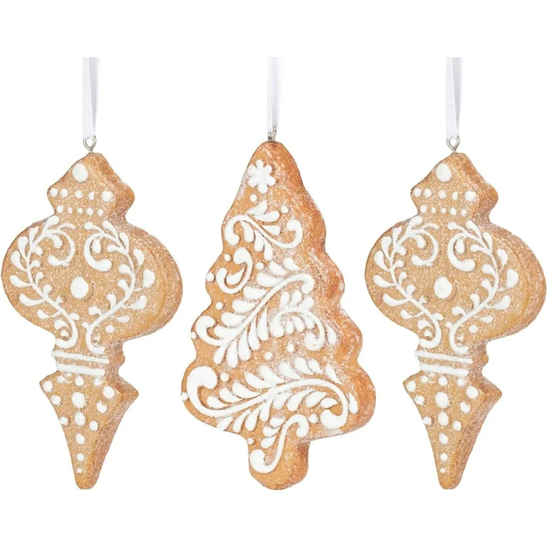 Raz Imports 2021 4.5-inch White Icing Gingerbread Ornament, Assortment of 3 | Walmart (US)