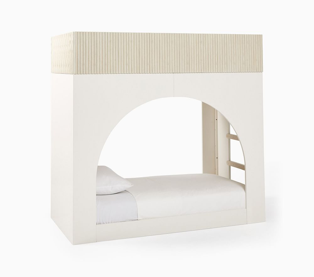 Sarah Sherman Samuel Arches Twin-Over-Twin Bunk Bed, Bleached Bone, In-Home | Pottery Barn Kids