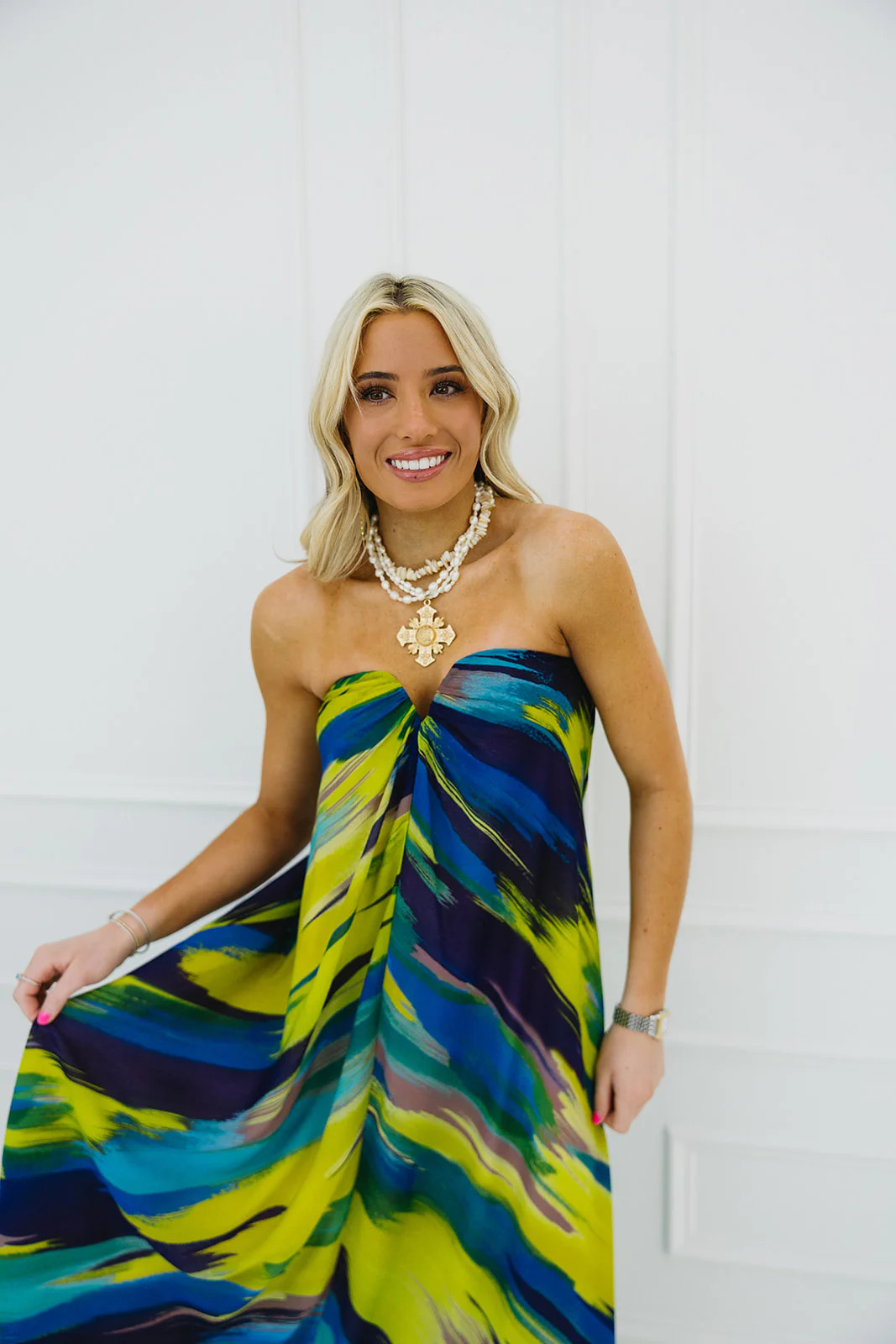 Jovie Dress - Purple/Lime | Triple Threads