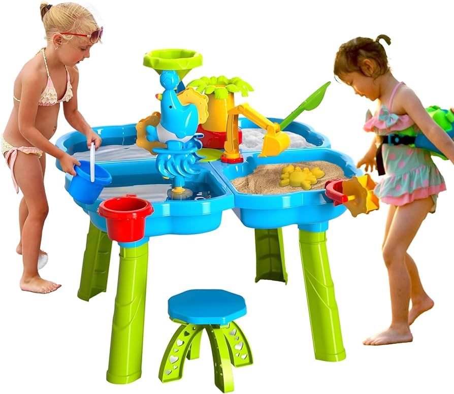 4-in-1 Water Table for Toddler 3-5 - Sandbox Table for Outdoor Activity, Children's Water Table, Kids Water Play Table | Amazon (US)